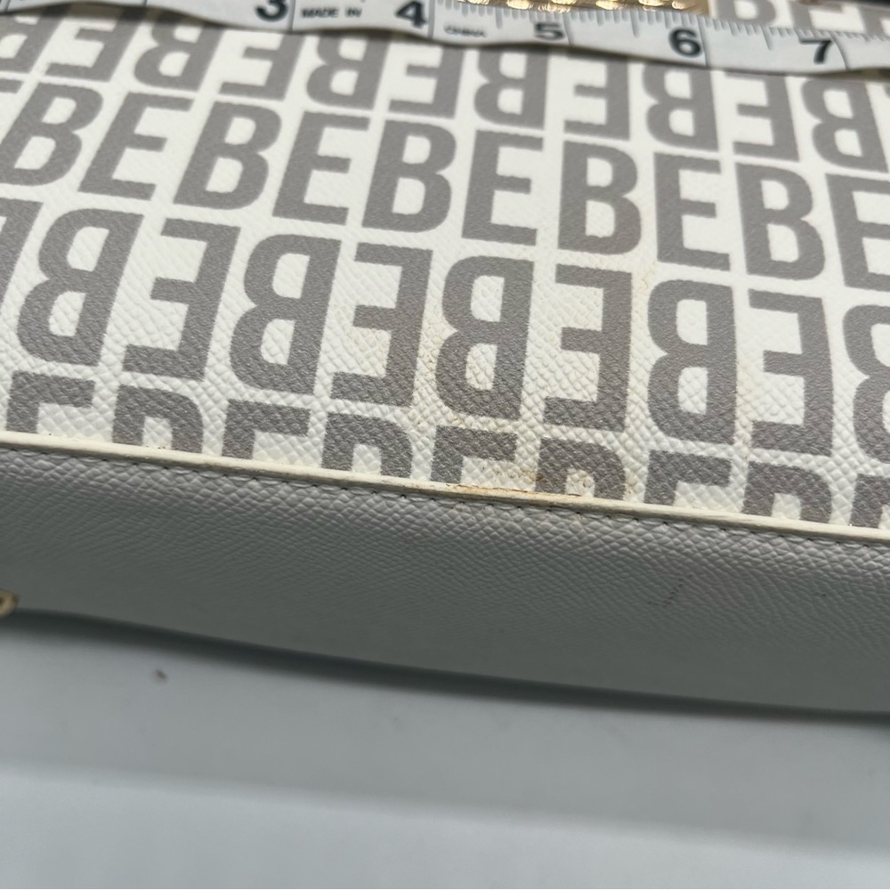 Bebe Women's Faux Leather Purse Handbag Cream Color - Picture 4 of 15
